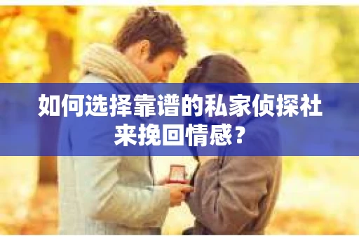如何选择靠谱的私家侦探社来挽回情感？