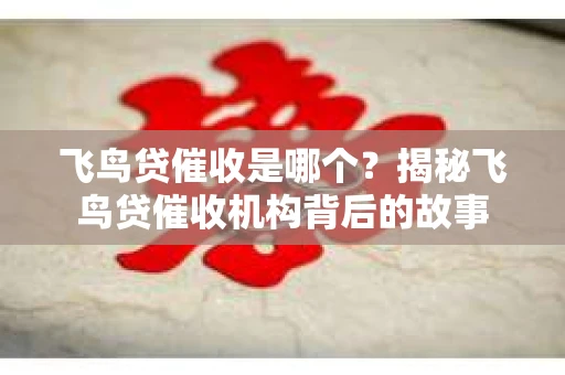 飞鸟贷催收是哪个？揭秘飞鸟贷催收机构背后的故事