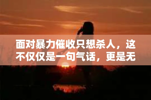 面对暴力催收只想杀人，这不仅仅是一句气话，更是无数借款人内心深处的恐惧。在这个看似光鲜亮丽的现代社会，暴力催收现象却如同毒瘤般蔓延，让人防不胜防。今天，我们就来聊聊这个沉重的话题，揭开暴力催收的冰山一角。