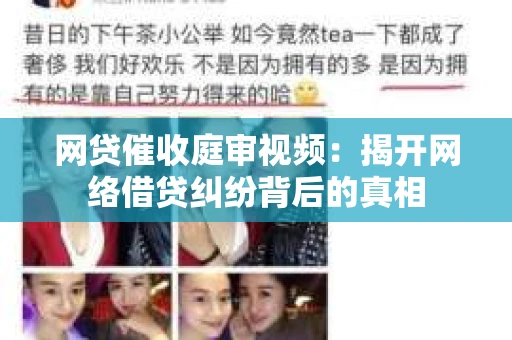 网贷催收庭审视频：揭开网络借贷纠纷背后的真相
