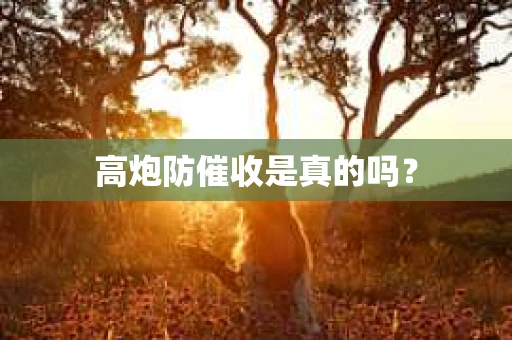 高炮防催收是真的吗？