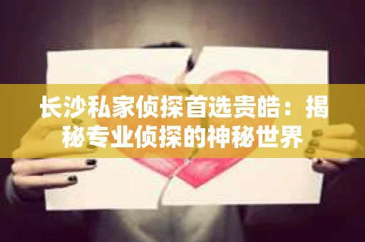 长沙私家侦探首选贵皓：揭秘专业侦探的神秘世界