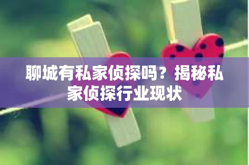 聊城有私家侦探吗?揭秘私家侦探行业现状 聊城有私家侦探吗?揭秘私家侦探行业现状