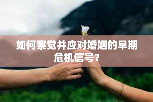 如何察觉并应对婚姻的早期危机信号？