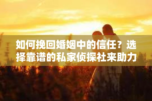 如何挽回婚姻中的信任？选择靠谱的私家侦探社来助力